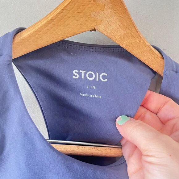 Stoic Womens L Racerback Performance Sports Bra In Blue - Picture 2 of 3